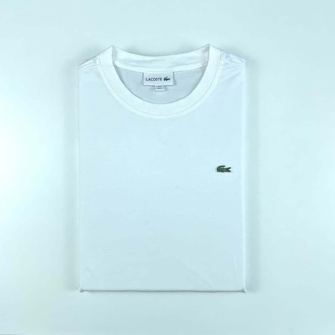 라코스테 화이트 라운드 반팔 티셔츠 S 상품이미지1