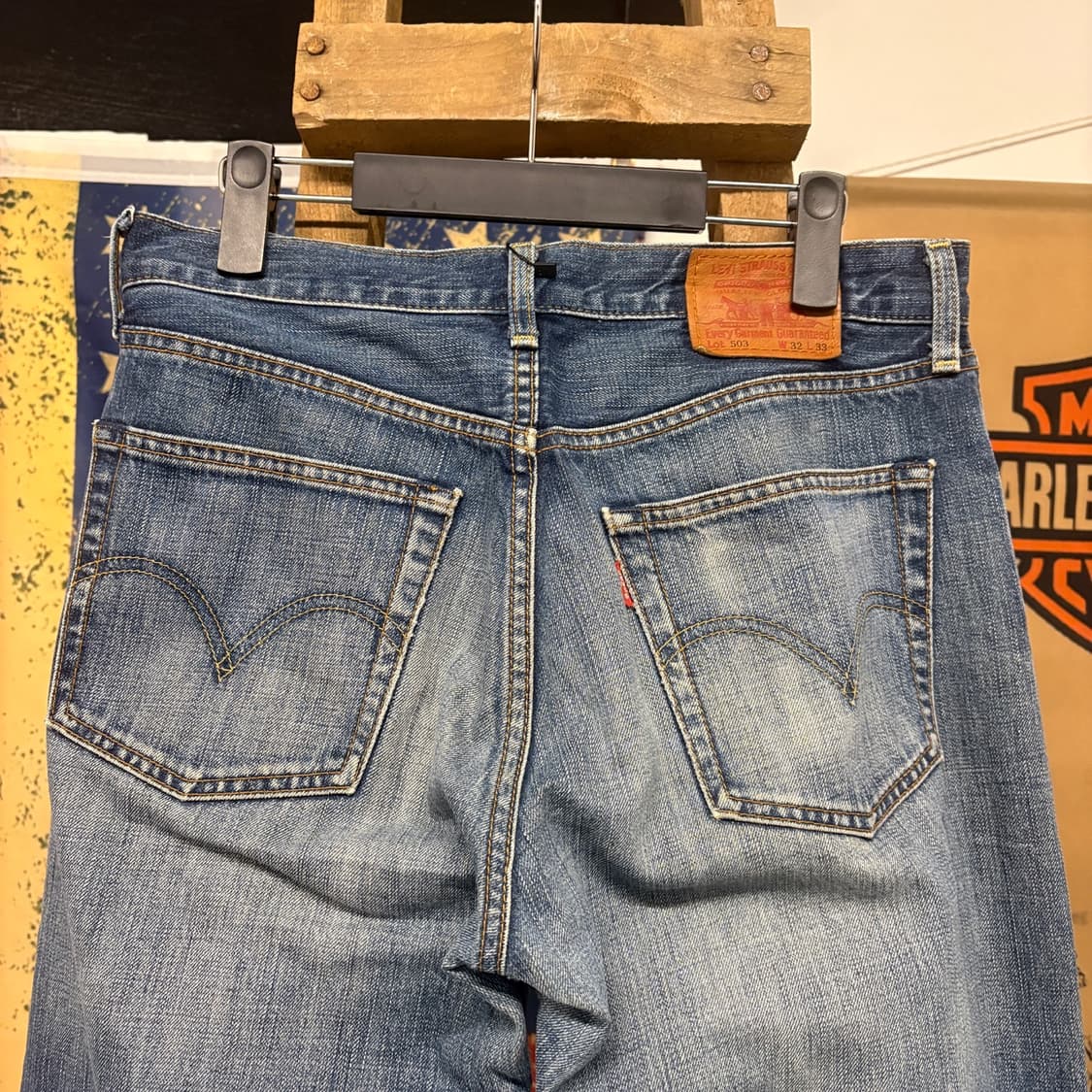 00s 리바이스503 재팬라인 빈티지 워싱 스트레이트 데님 팬츠 N85 상품이미지6