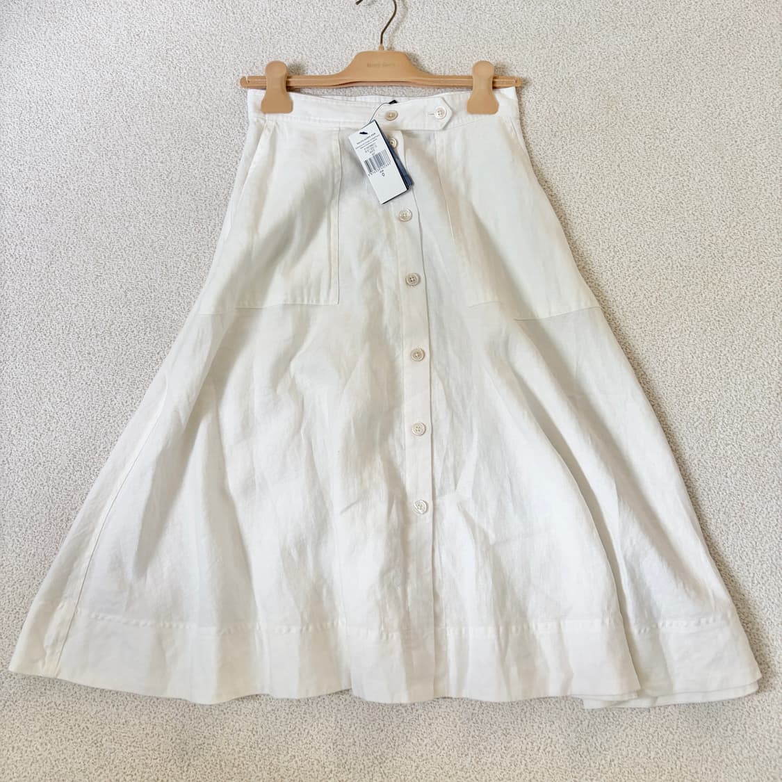 폴로랄프로렌 화이트 린넨 플레어 스커트 상품이미지1