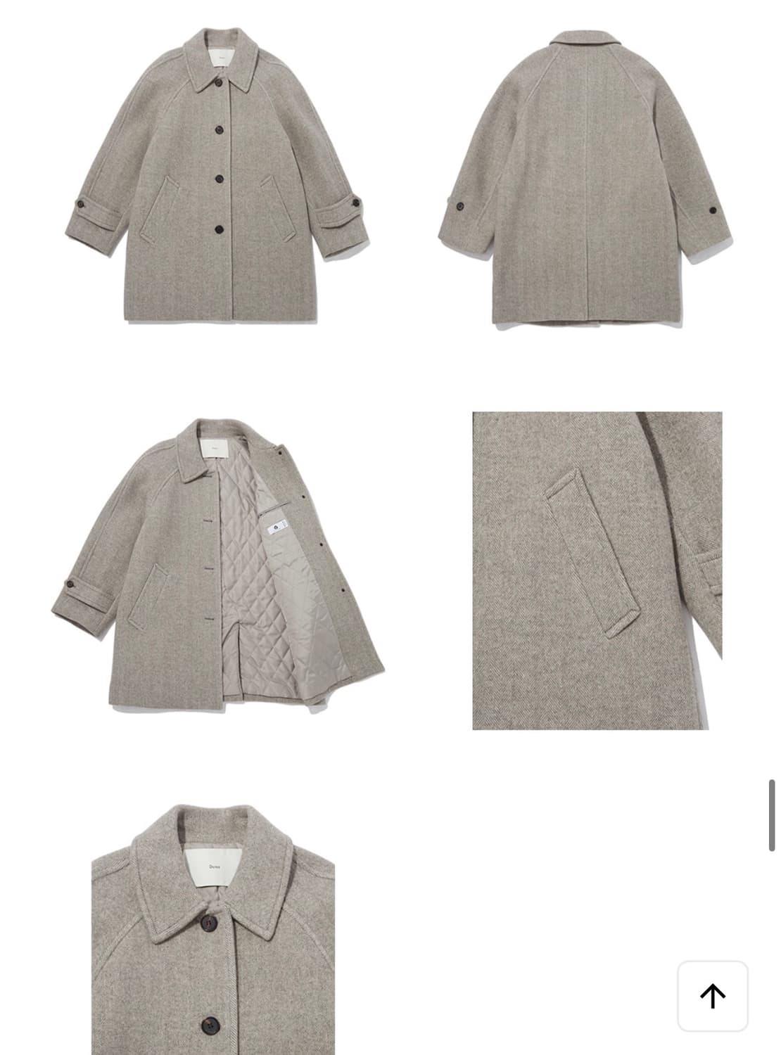 던스트 헤링본 하프 코트 상품이미지2