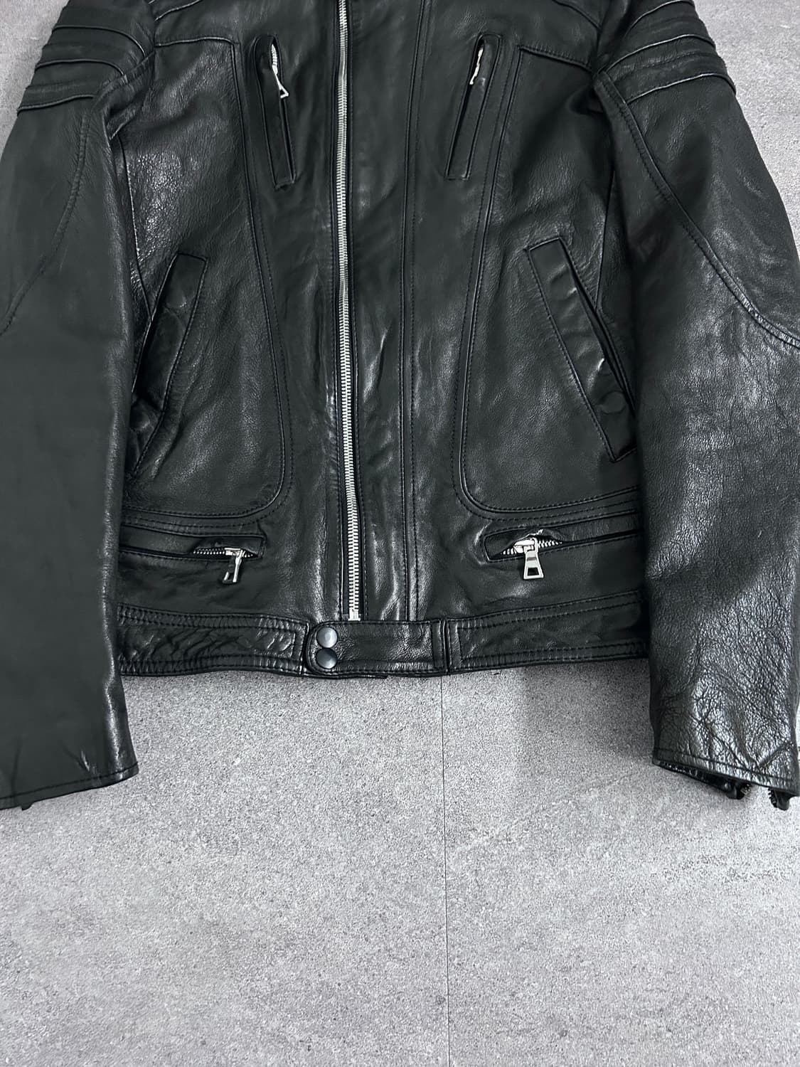 이탈리안 멀티 판넬 사선 램스킨 자켓 상품이미지6