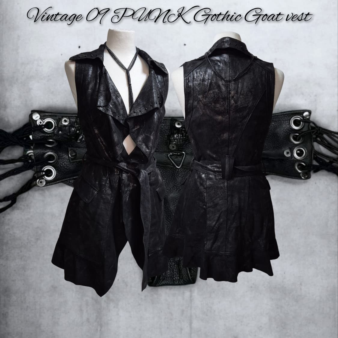 Vintage 09 PUNK Gothic Goat vest 상품이미지1