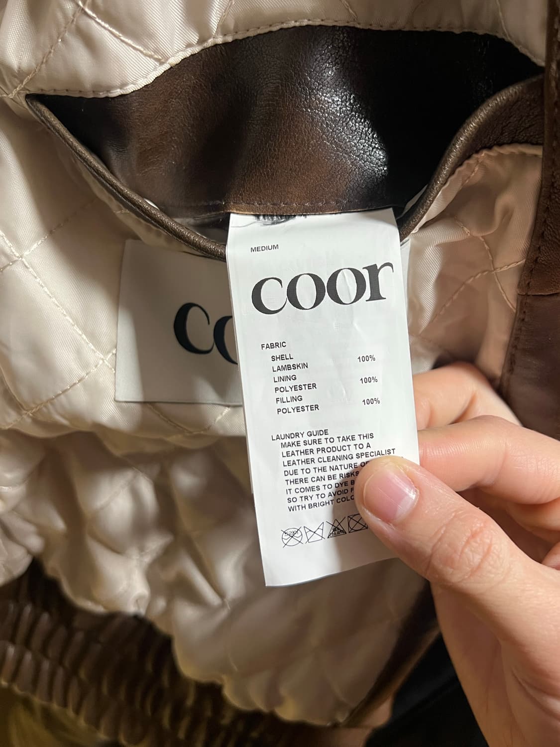 쿠어a-2 브라운 레더자켓 m 상품이미지4