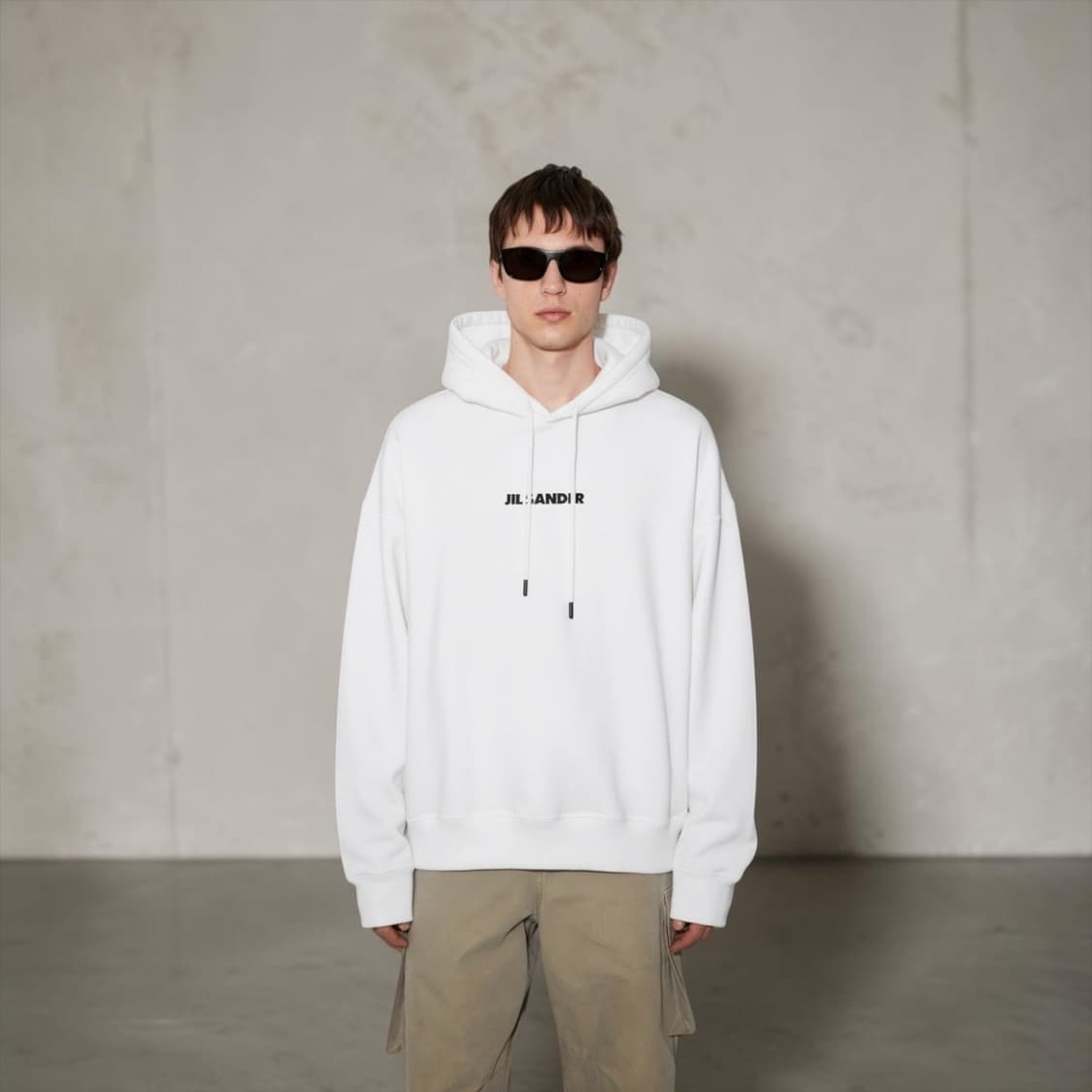 L/ 질샌더 로고프린팅 오버 후드티 상품이미지1