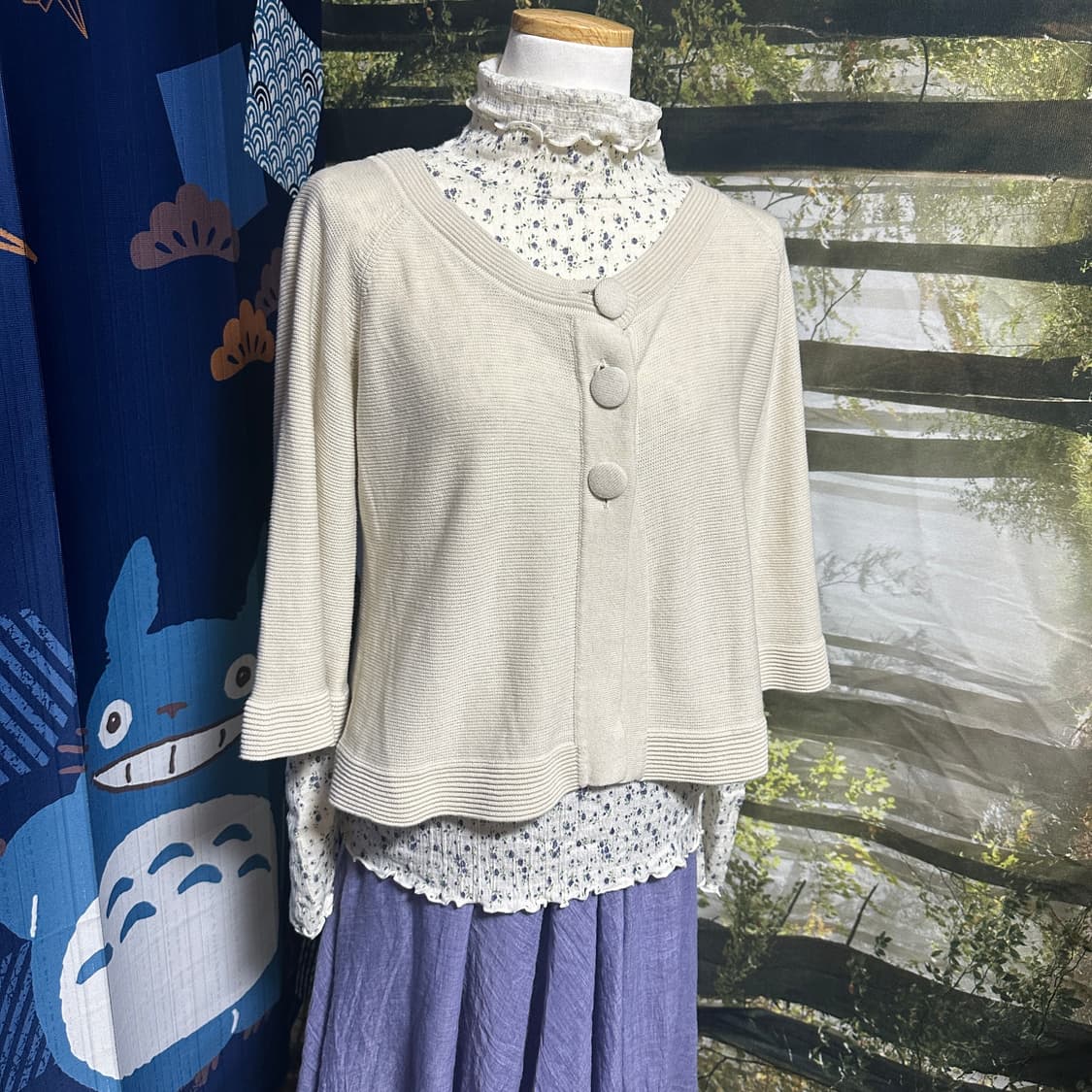 빈티지 모리걸 바선생핏 레이어드 가디건 상품이미지3