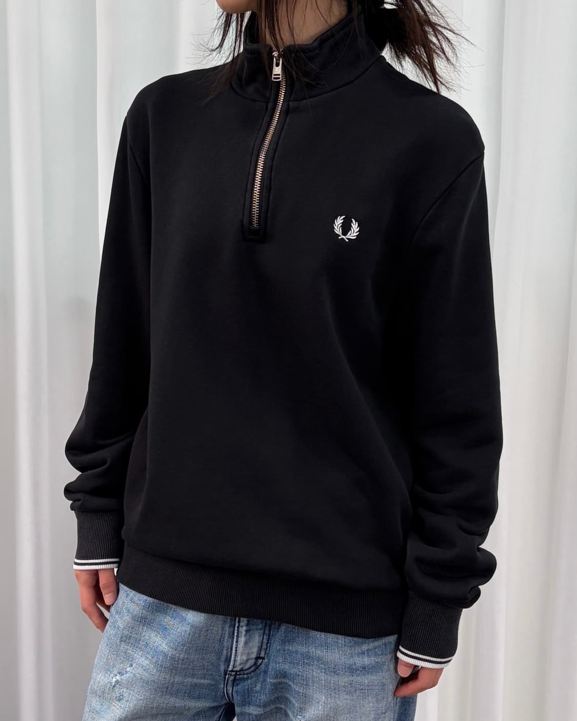 [M]프레드 페리 하프집업 스웻 셔츠 맨투맨 상품이미지4