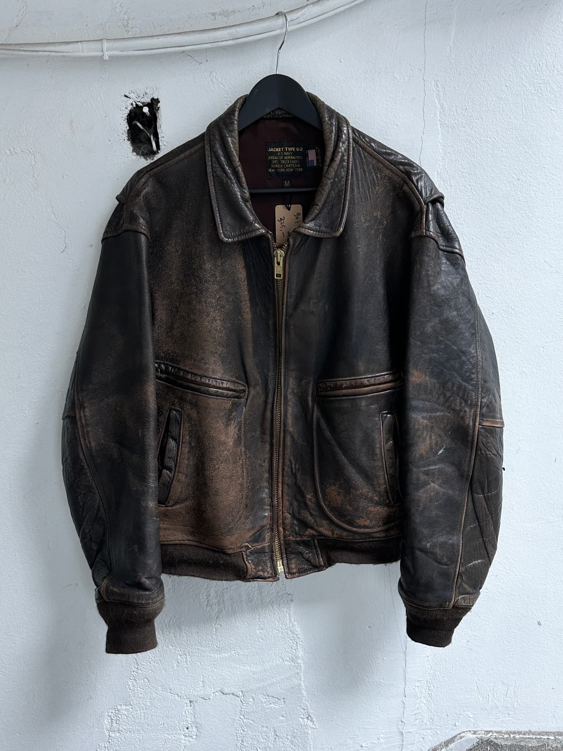 80's USA Made 아비렉스 A2 레더 봄버 자켓 상품이미지1