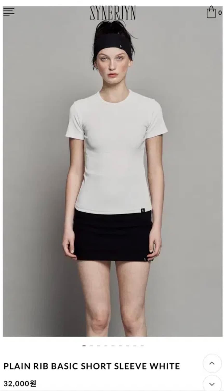 시너진 PLAIN RIB BASIC SHORT SLEEVE (white) 상품이미지1