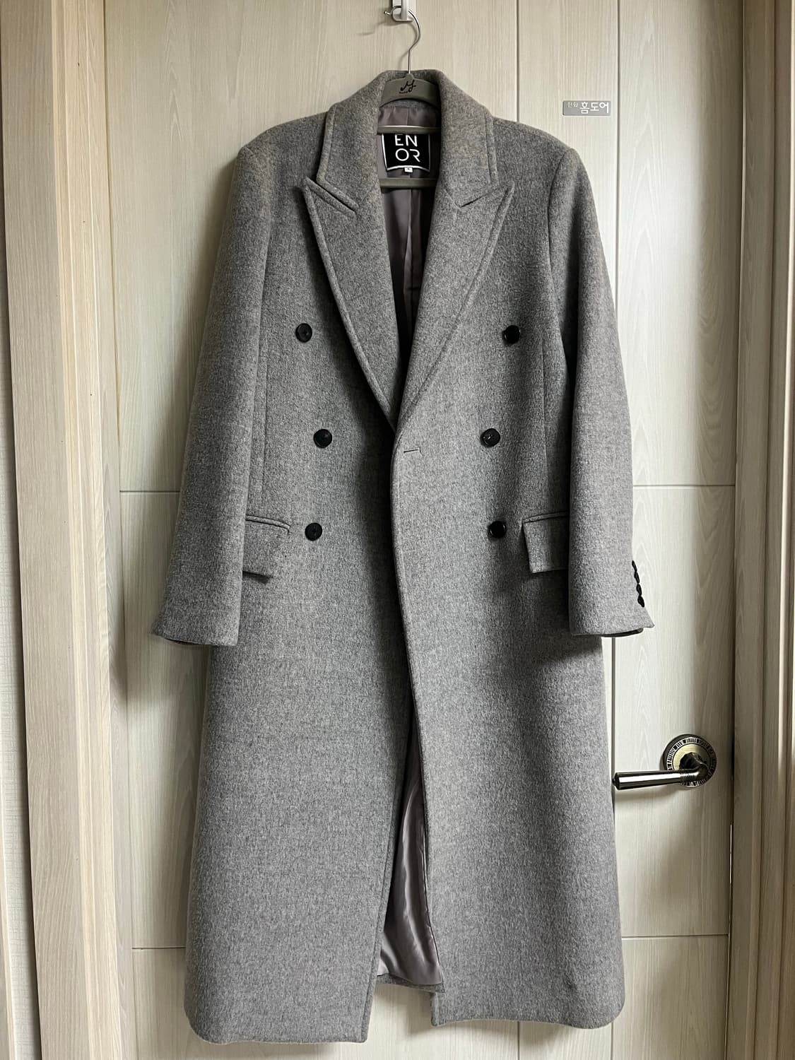 ENOR 회색 더블 코트 상품이미지1