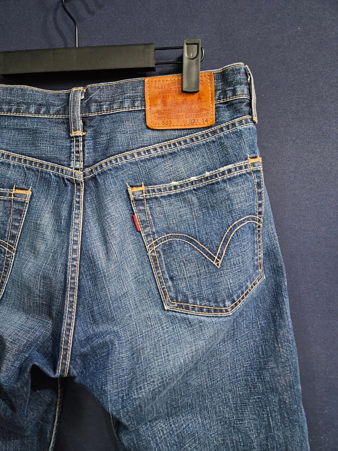 리바이스 503 블루 남성 허리 32 빈티지 데님 반바지  상품이미지7