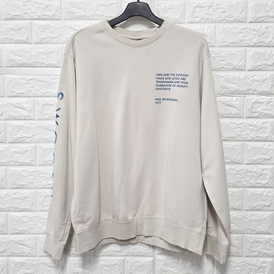 택포// 나이키 스우시 맨투맨 XL 아이보리 상품이미지1