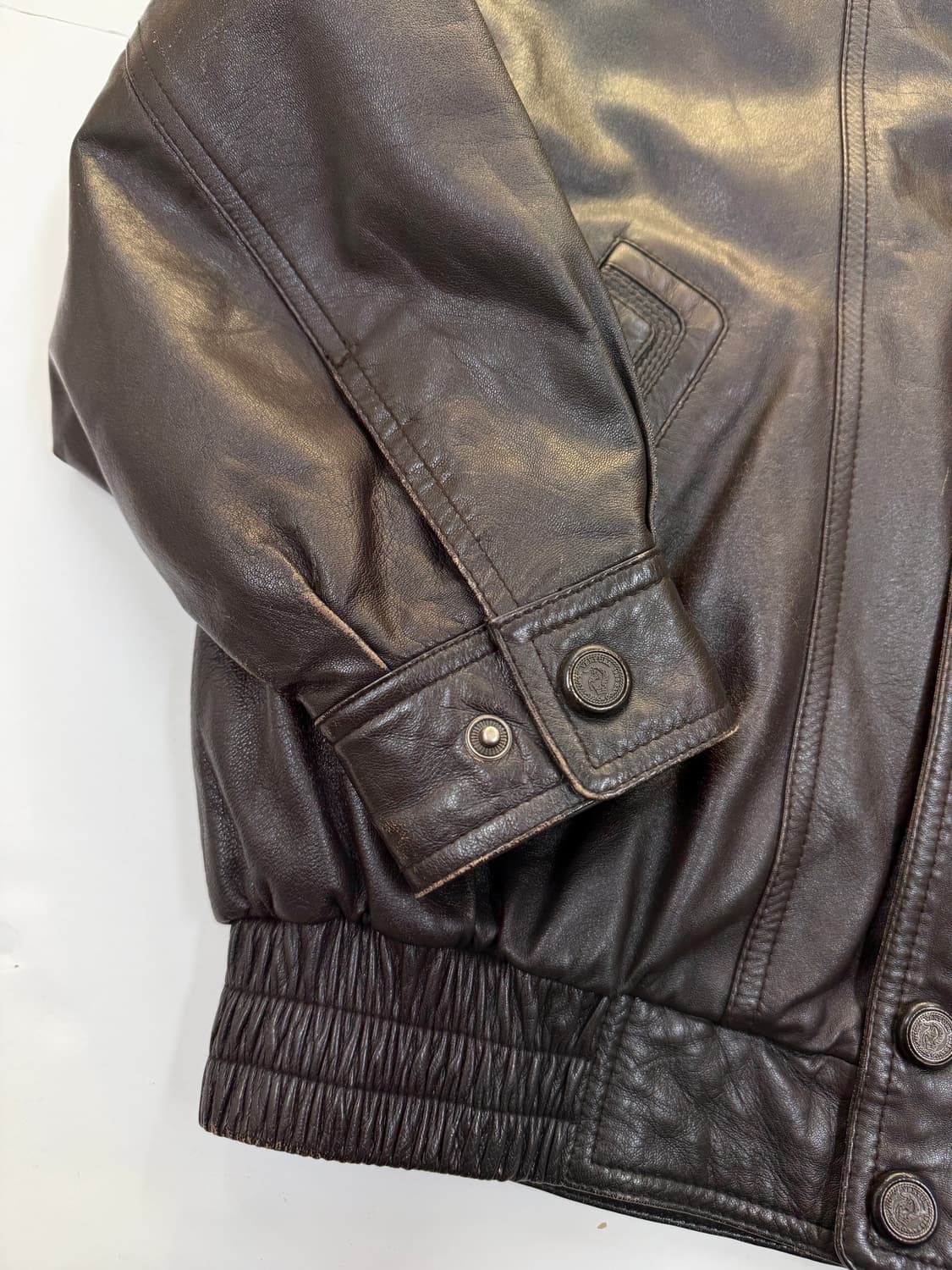 90s Ventura 양가죽 레더 봄버자켓 상품이미지3