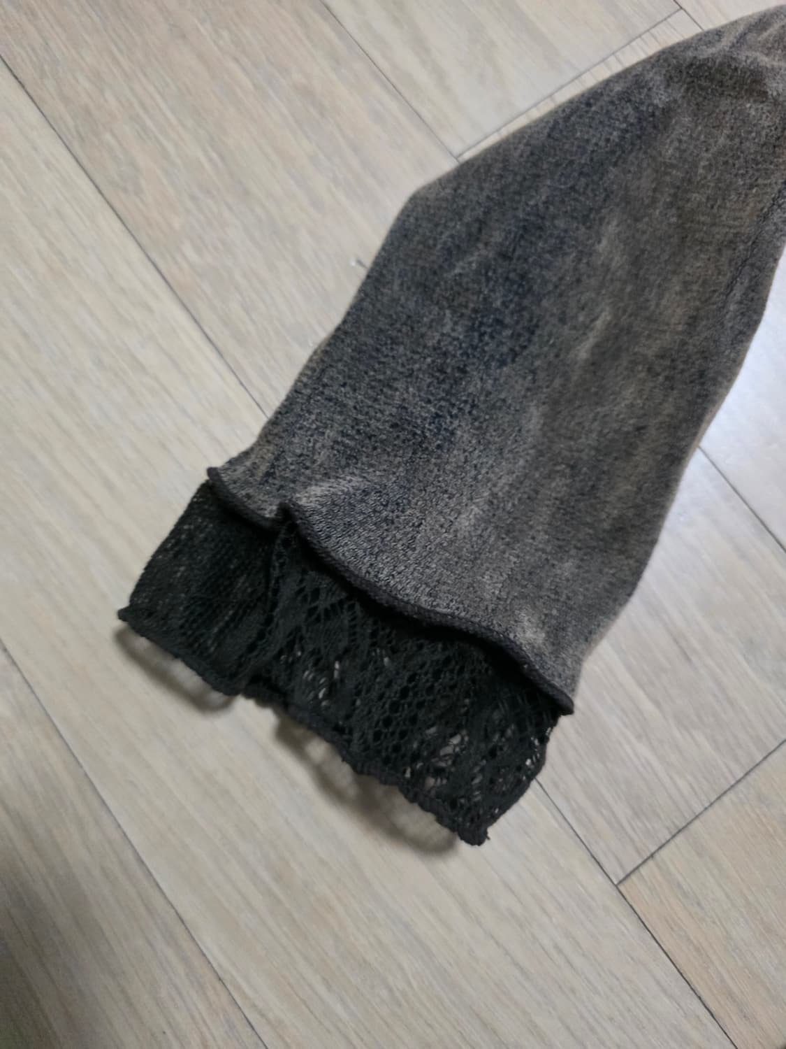 빈티지 브라운 레이스 긴팔 티셔츠 상품이미지4