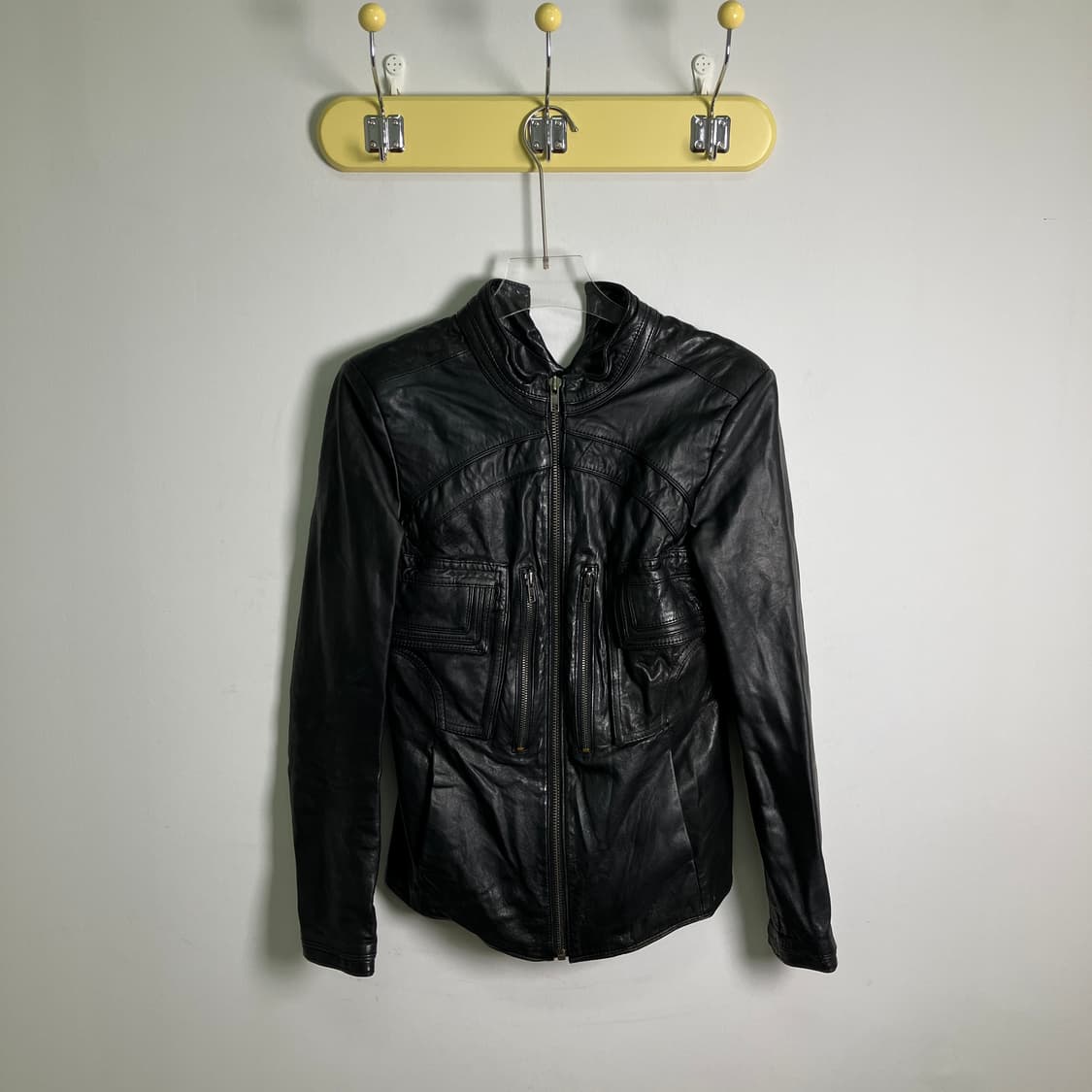 Drawing 블랙 양가죽 레더 자켓  상품이미지1