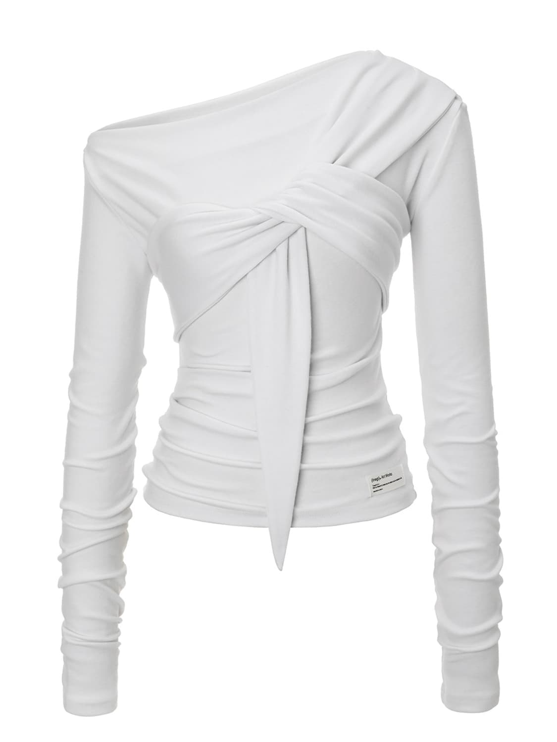 INEGI Drape Flow Tie Long Sleeve (white) 상품이미지1