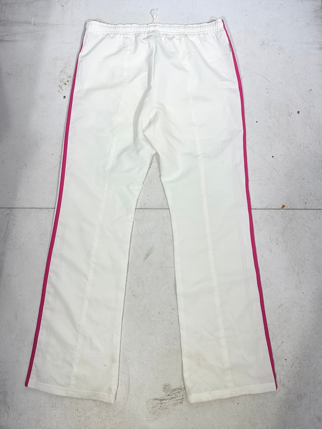 아디다스 대대장 화이트 핑크 삼선 와이드 트랙 팬츠  상품이미지5