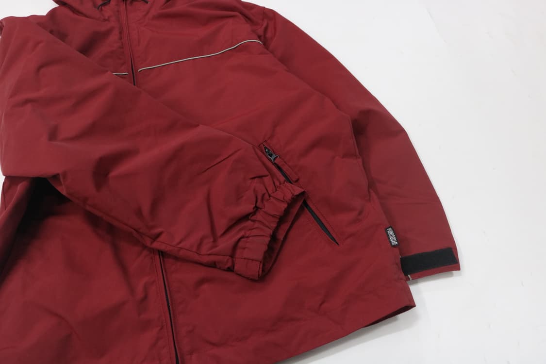 포인트스퀘어 빈티지 리플렉티브 라인 버건디 후드 윈드브레이커 (M) 상품이미지5