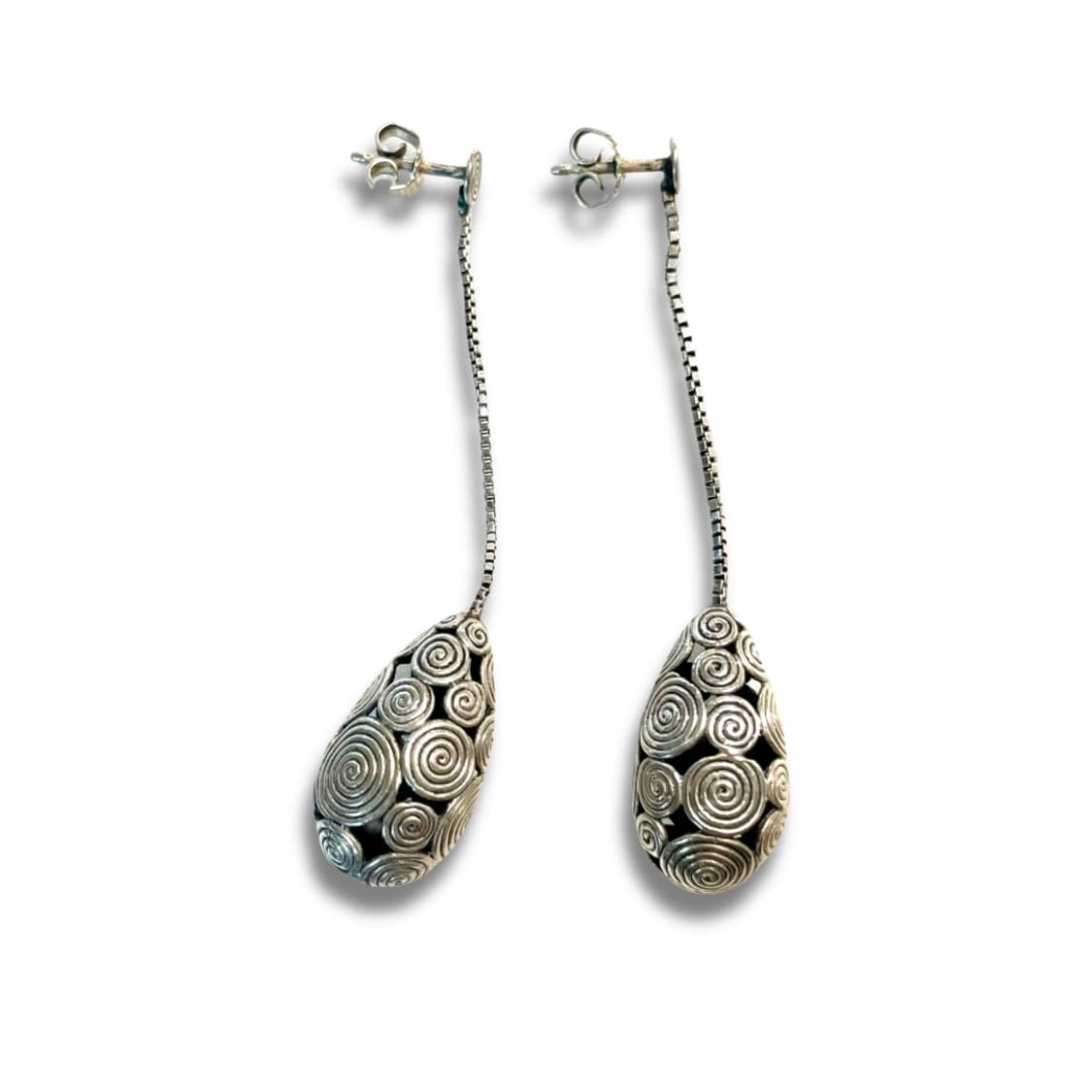 925 Sterling Silver Swirl Drop Earrings 상품이미지3