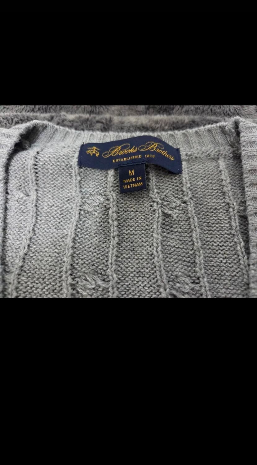 브룩스브라더스 코튼 케이블 니트 베스트 그레이 M 상품이미지4