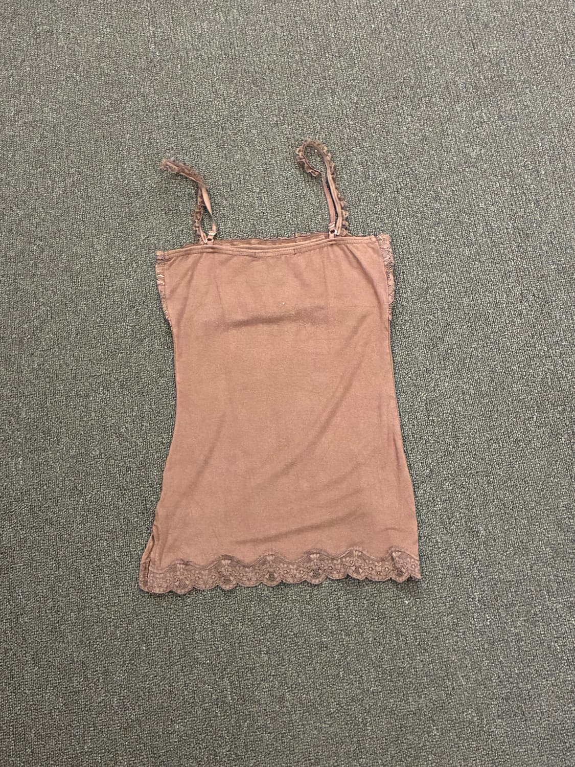 M)Japanese vintage 여성 레이스 디테일 갈색 슬리브리 상품이미지7