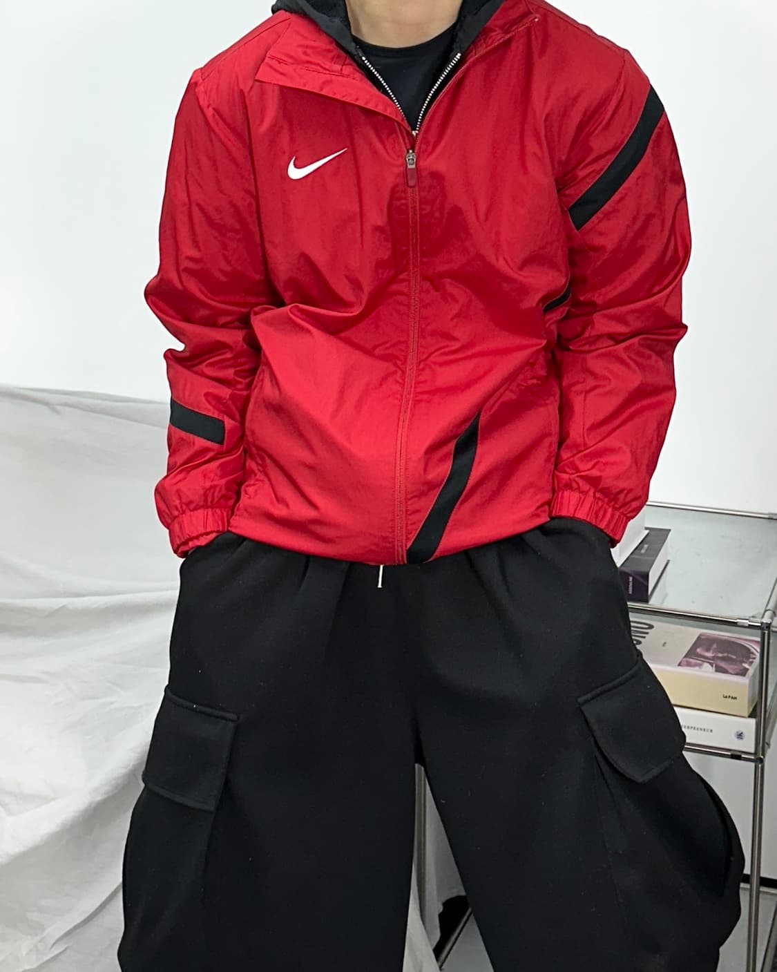 나이키 레드 블랙라인 바람막이 M 상품이미지1