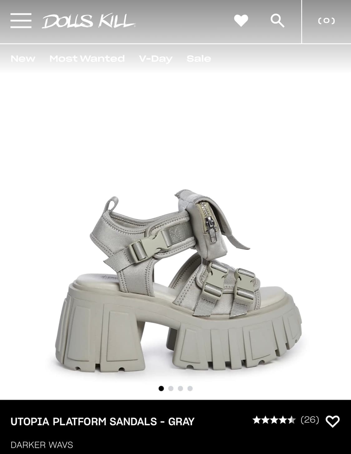 ((새상품)) 돌스킬 DOLLSKILL 유토피아 플랫폼 샌들 그레이 상품이미지4