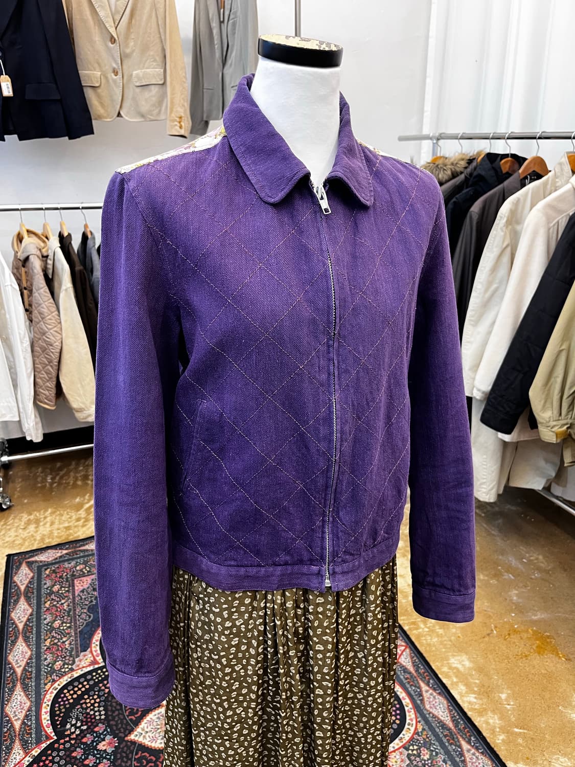 핑크하우스 퀼티드 코듀로이 집업 자켓 상품이미지1