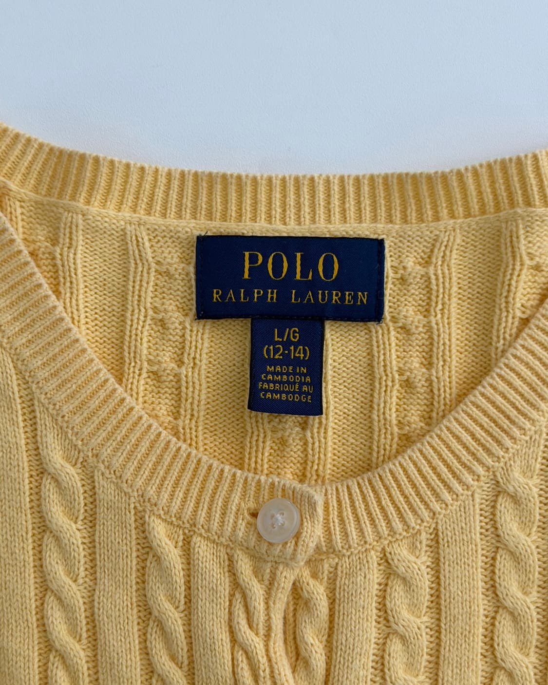 Polo 폴로 랄프로렌 신형 옐로우컬러 걸즈 케이블 가디건 상품이미지4