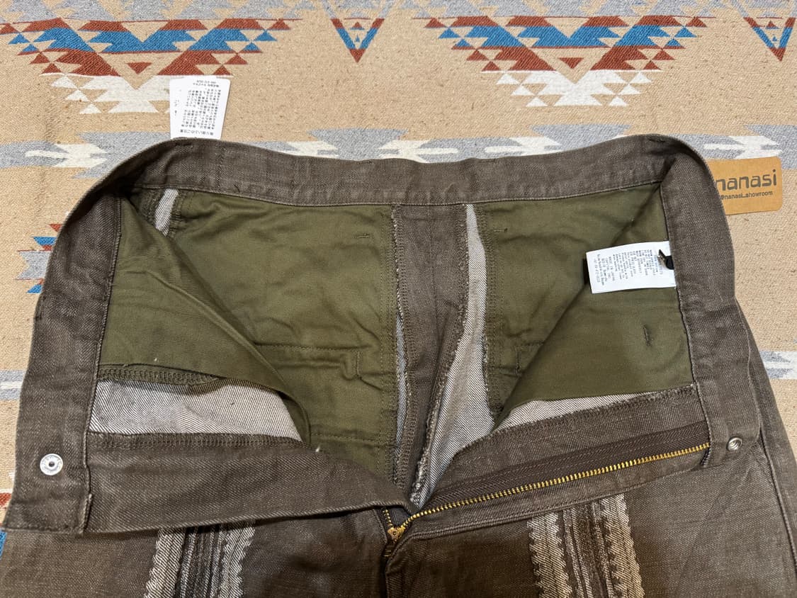 [3][L] 캐피탈 12oz 야가스리 자카드 데님 팬츠 카키  상품이미지7