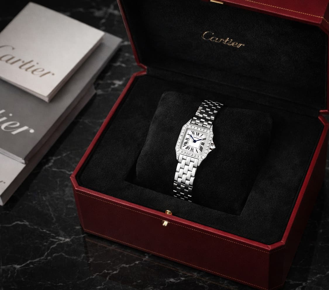 까르띠에 산토스 드모아젤 다이아 스틸 시계 상품이미지2