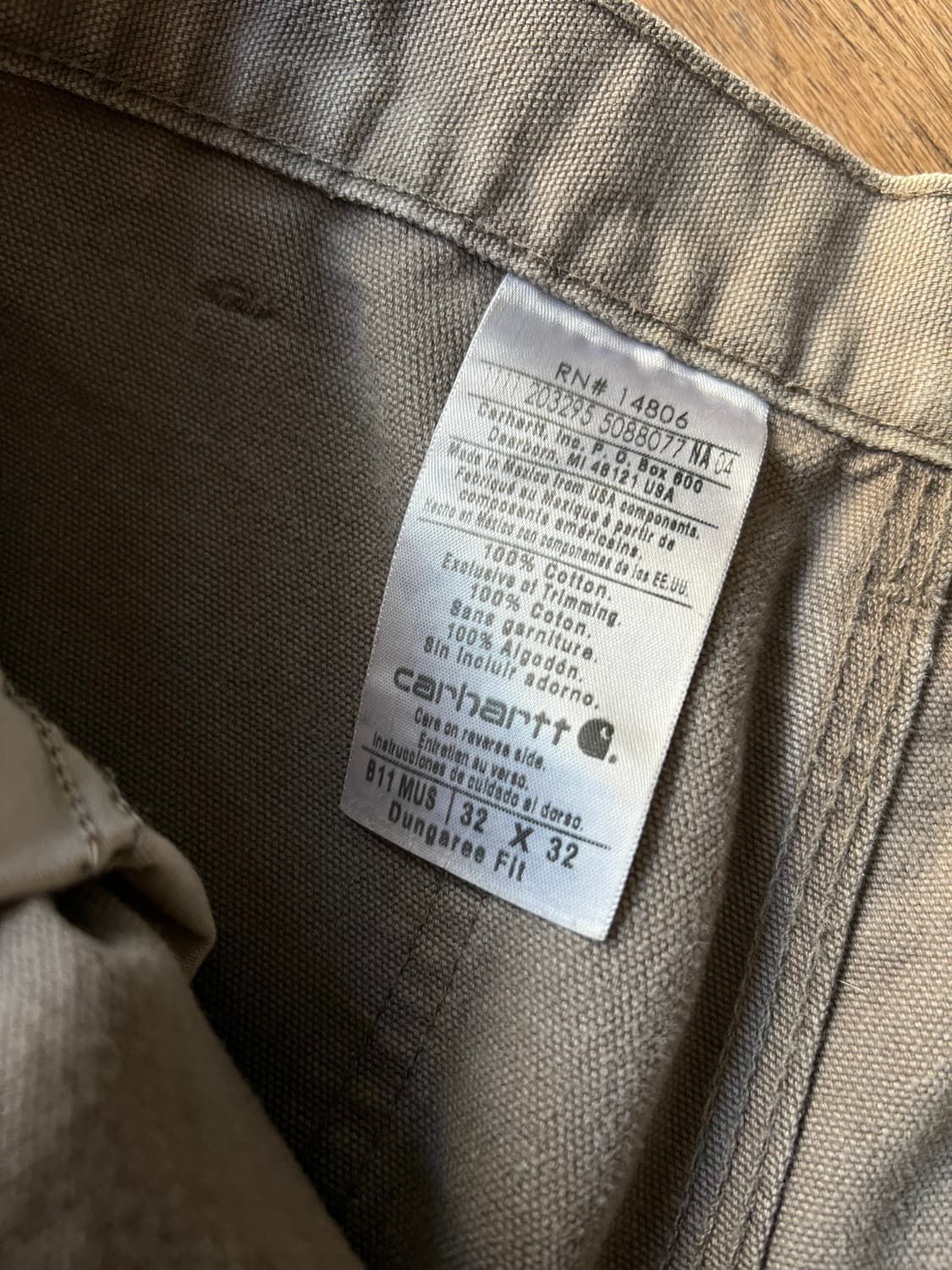 [32]칼하트 USA 빈티지 워싱 머쉬룸 싱글니 카펜터 워크 팬츠 상품이미지5