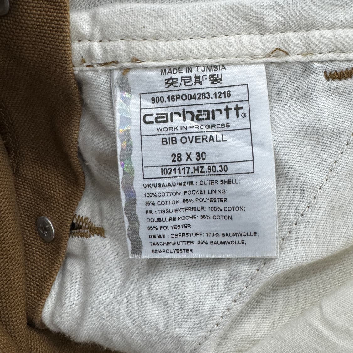 28 칼하트 WIP BIB 오버롤 멜빵  상품이미지9