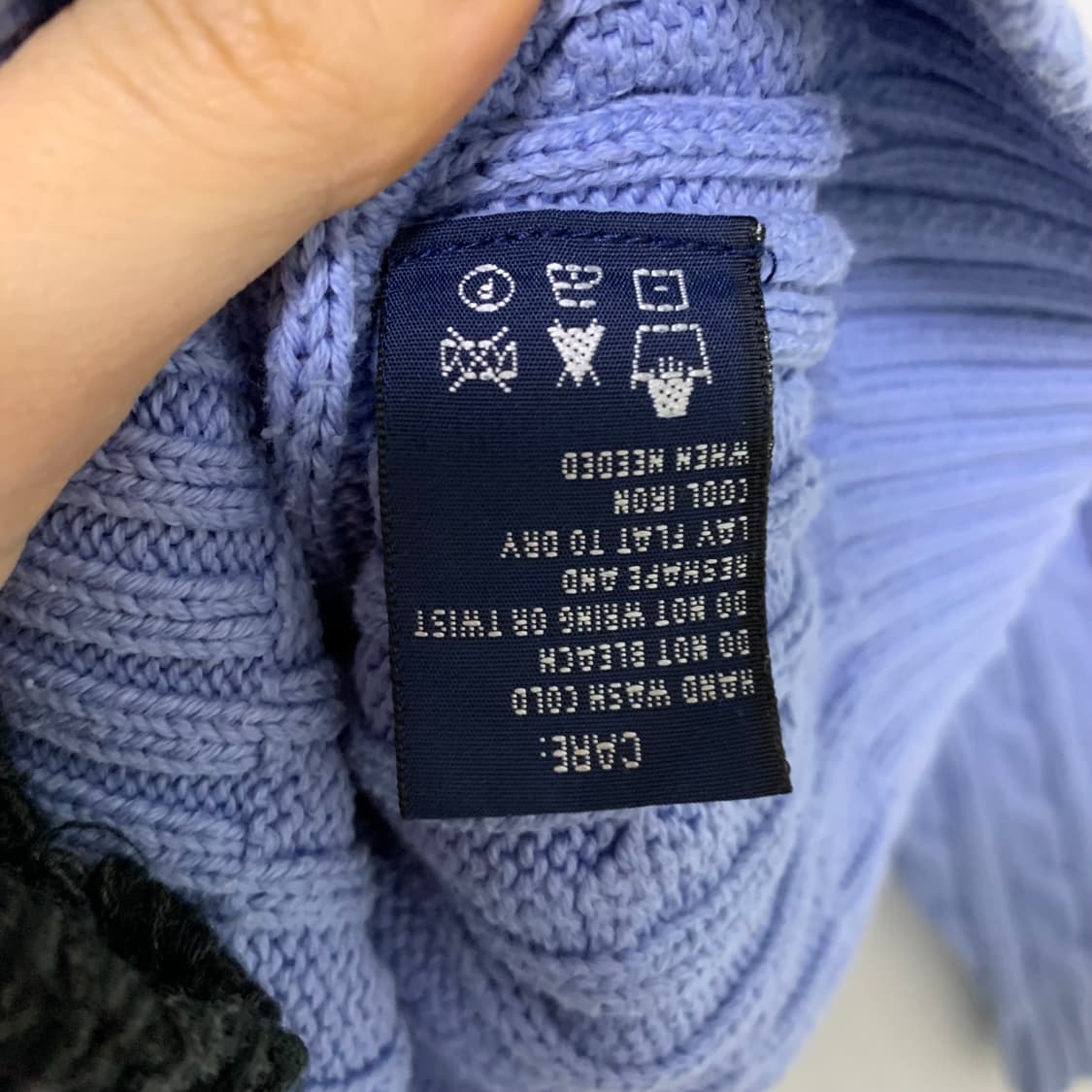 폴로 랄프로렌 빈티지 꽈배기 케이블 니트 스웨터 소라 블루 S 크롭 상품이미지3