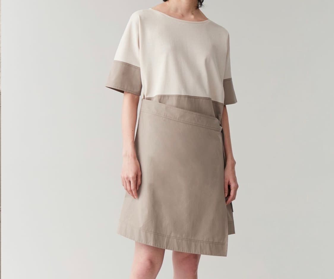 코스 배색 랩 원피스 상품이미지8