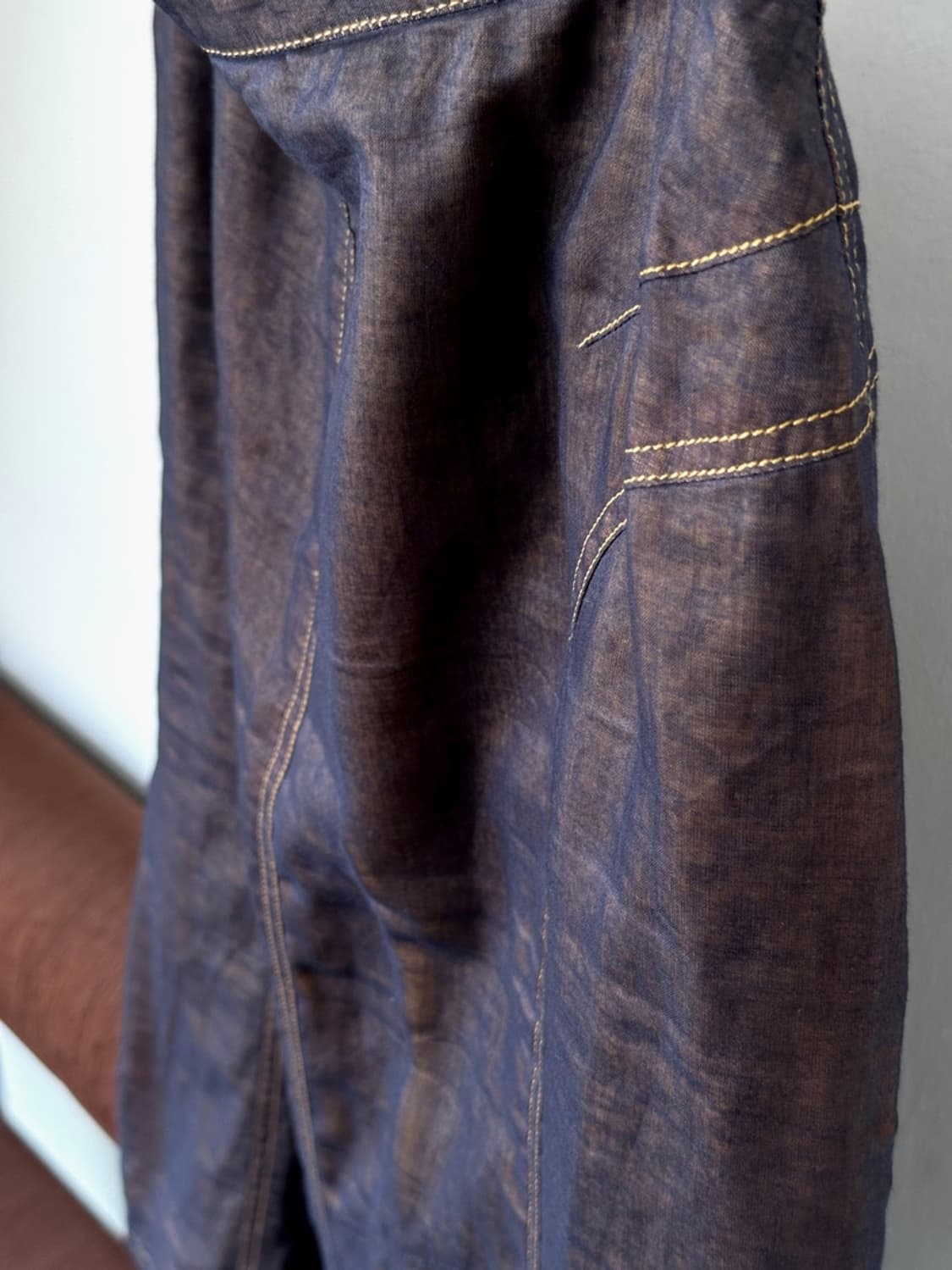 Sheer fabric layered design loose skirt 상품이미지4