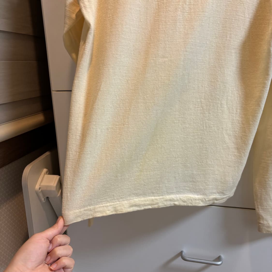 꼼데가르송 트리콧 울100% 링거 니트 티셔츠 아이보리 상품이미지9