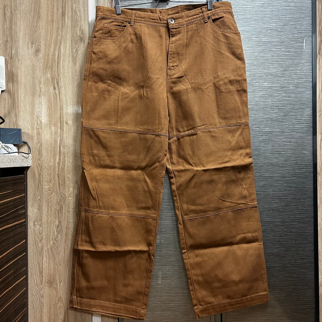 노바운더리스 된장 와이드 더블니 워크팬츠 상품이미지1