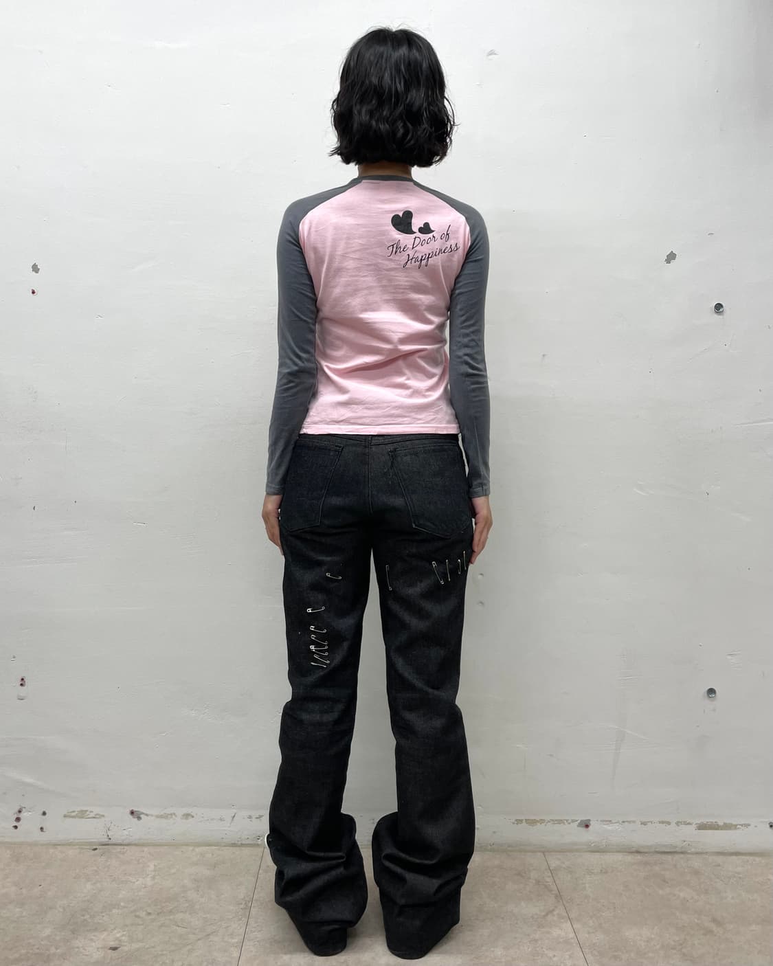 CHEER Checkered Ribbon Lovely Long-Sleev 상품이미지7