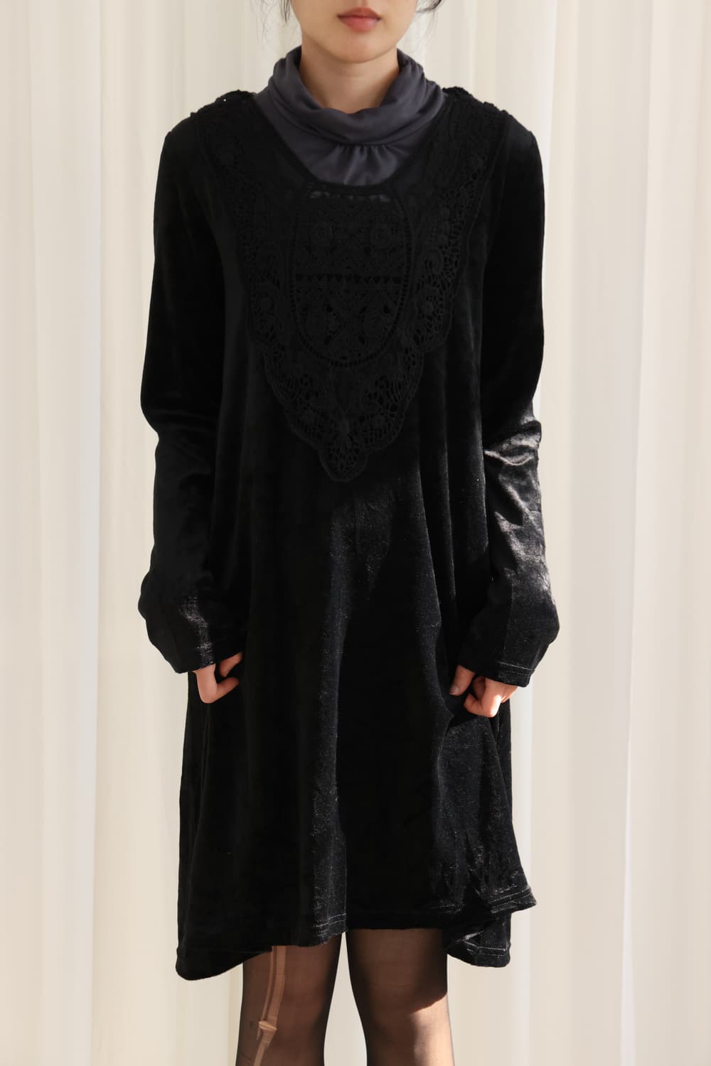 앤틱 디자인 블랙 원피스 상품이미지3