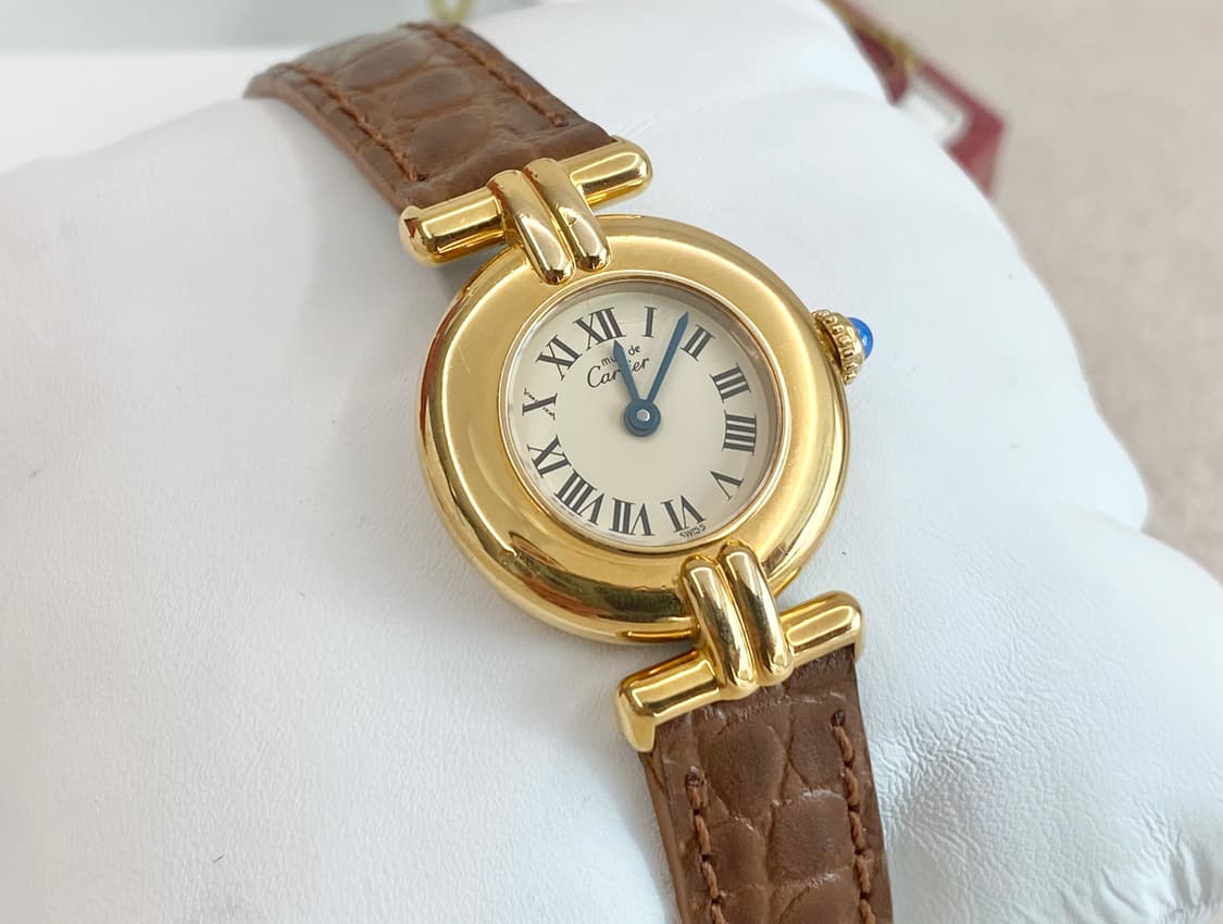 까르띠에 머스트 꼴리제드 24mm 쿼츠 여성용 금장 실버 상품이미지4