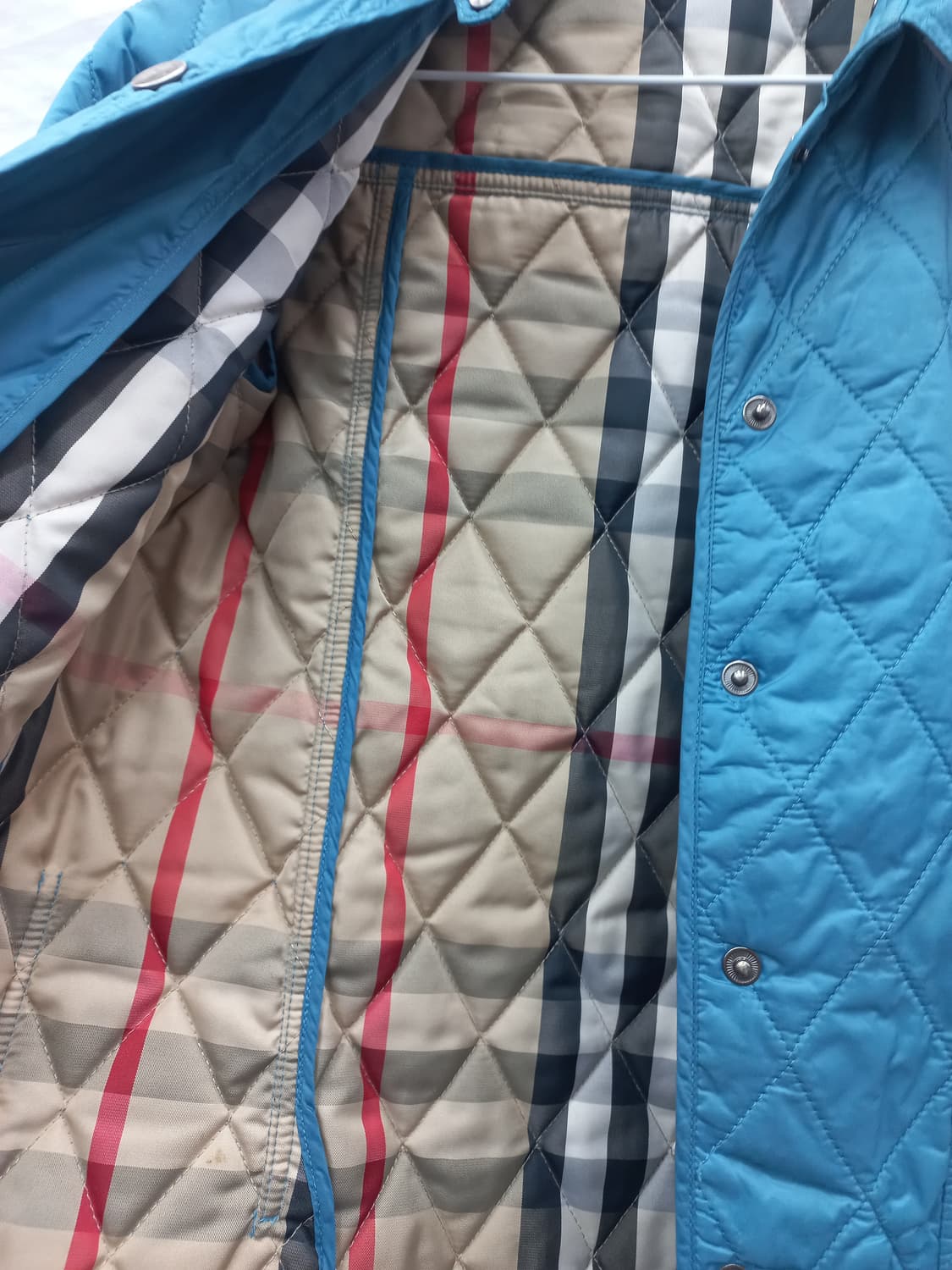 버버리 블루 컬러 다이아몬드 퀼팅 자켓 (여 85) 상품이미지2