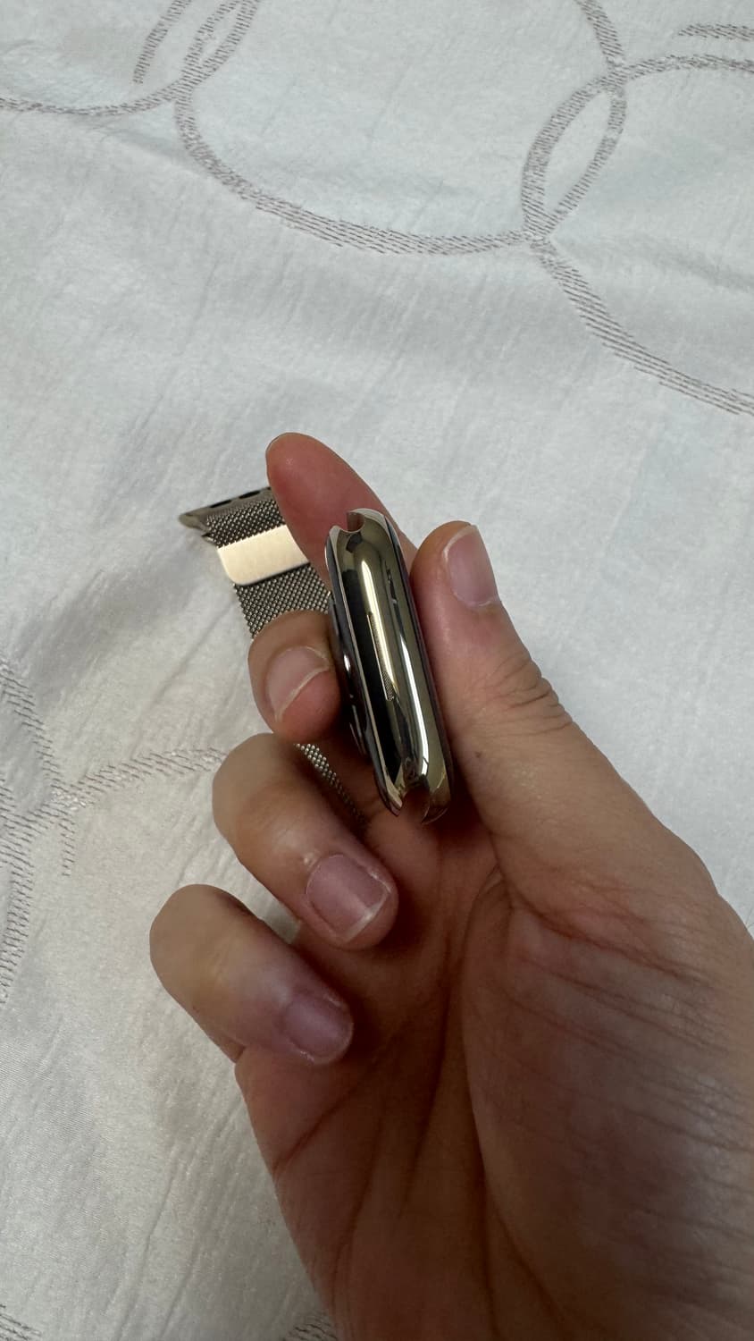 애플워치9 45mm 스테인리스 골드 100% 상품이미지3