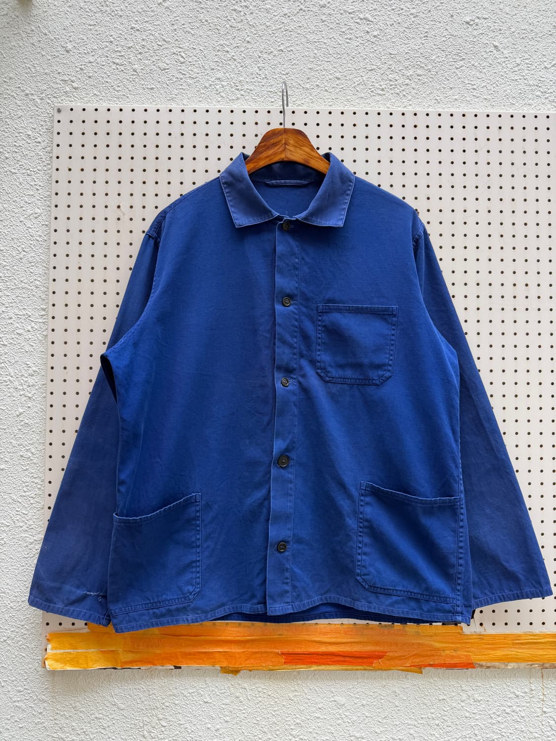 1980s FADED WASHED INK BLUE 빈티지 프렌치워크자켓 상품이미지1