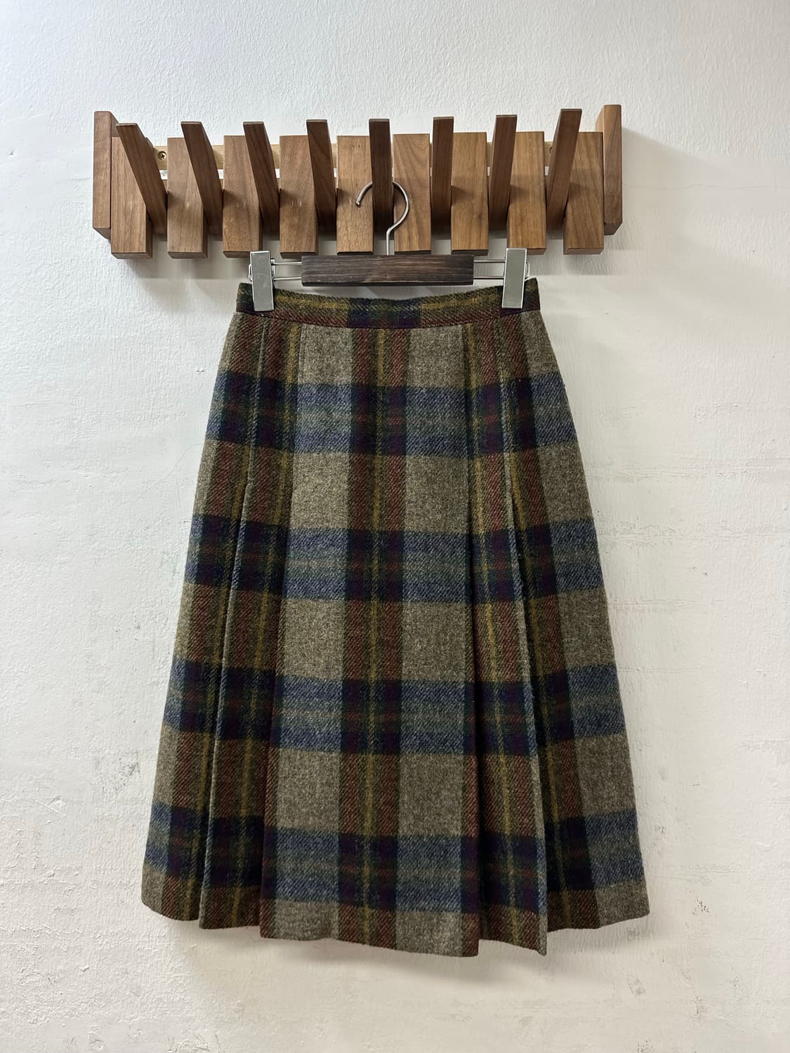 일본빈티지 체크 울 스커트  상품이미지3