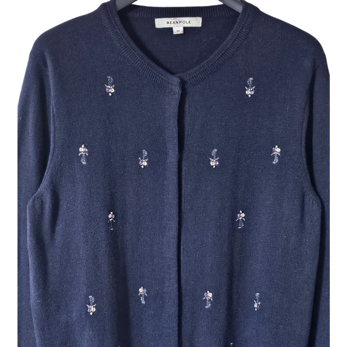 💙 빈폴 네이비 비즈 포인트 니트 가디건 90 (55~슬림66) | 단 상품이미지6