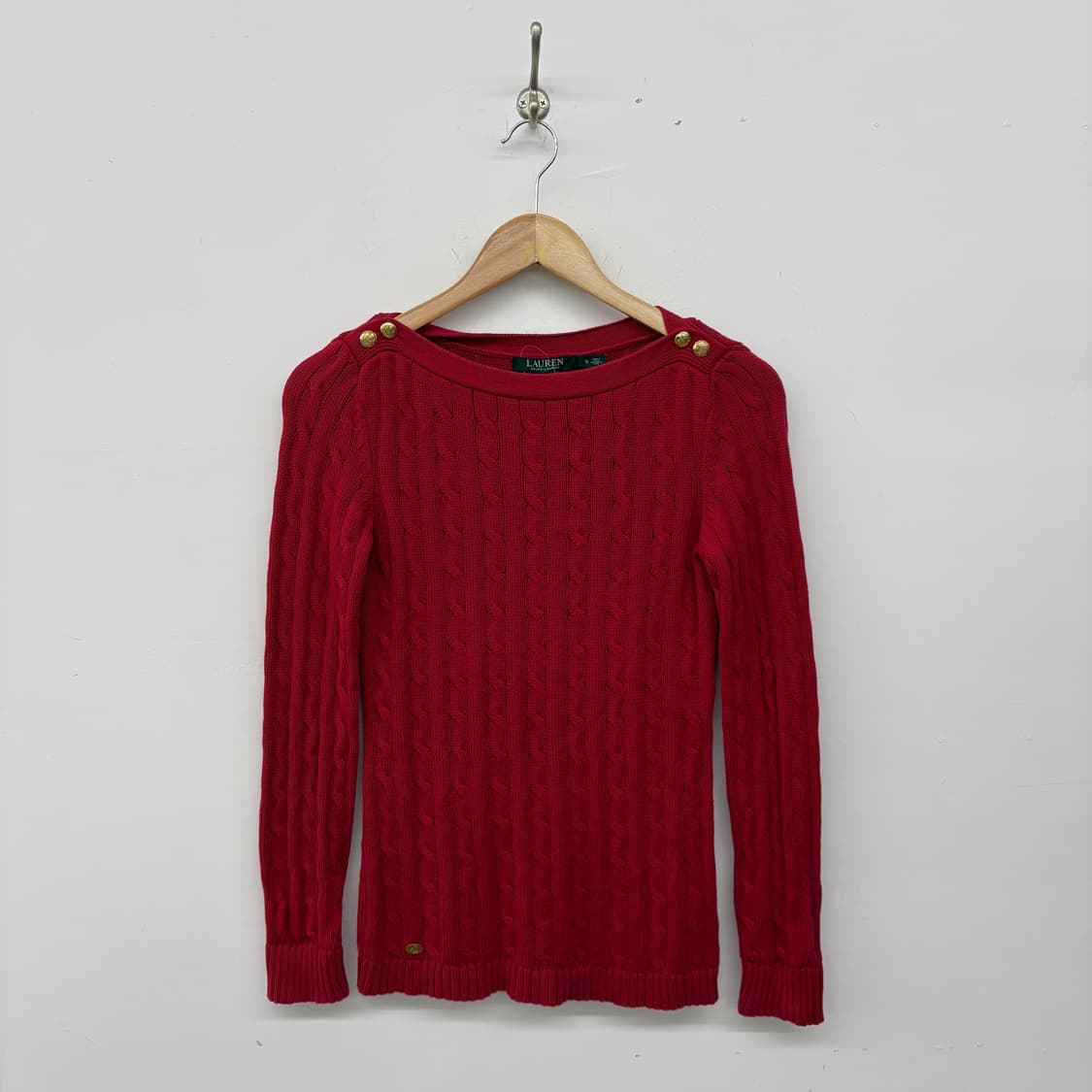 폴로 로렌 랄프로렌 케이블 니트 레드 여s 상품이미지1