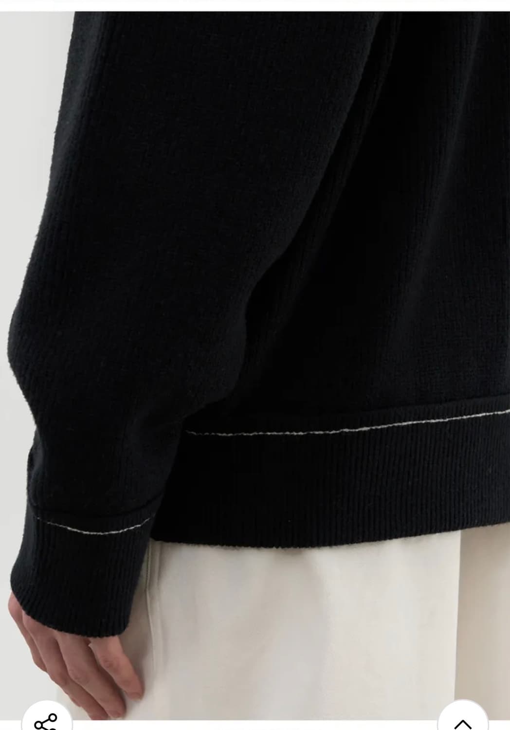 (XL) 드로우핏 스티치 포인트 PBT 라운드 가디건 [BLACK] 상품이미지6