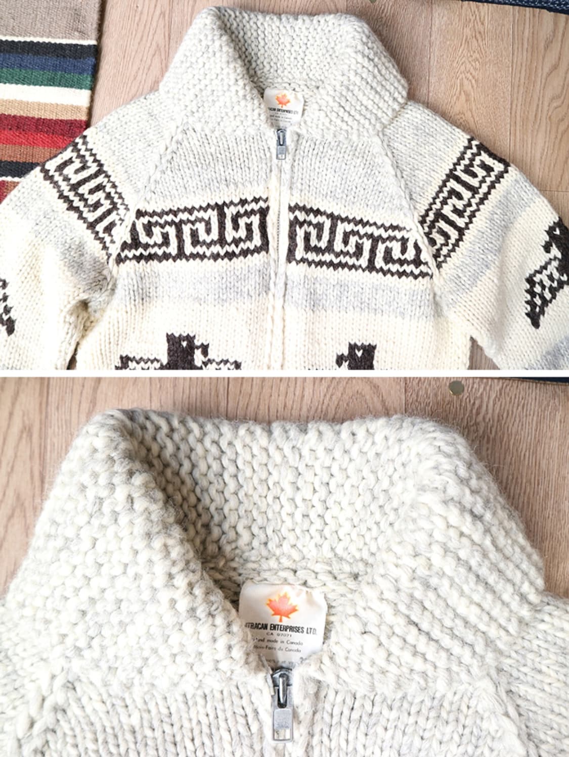 캐나다 핸드메이드 양모100% 인디언 코위찬 스웨터 cowichan

 상품이미지3