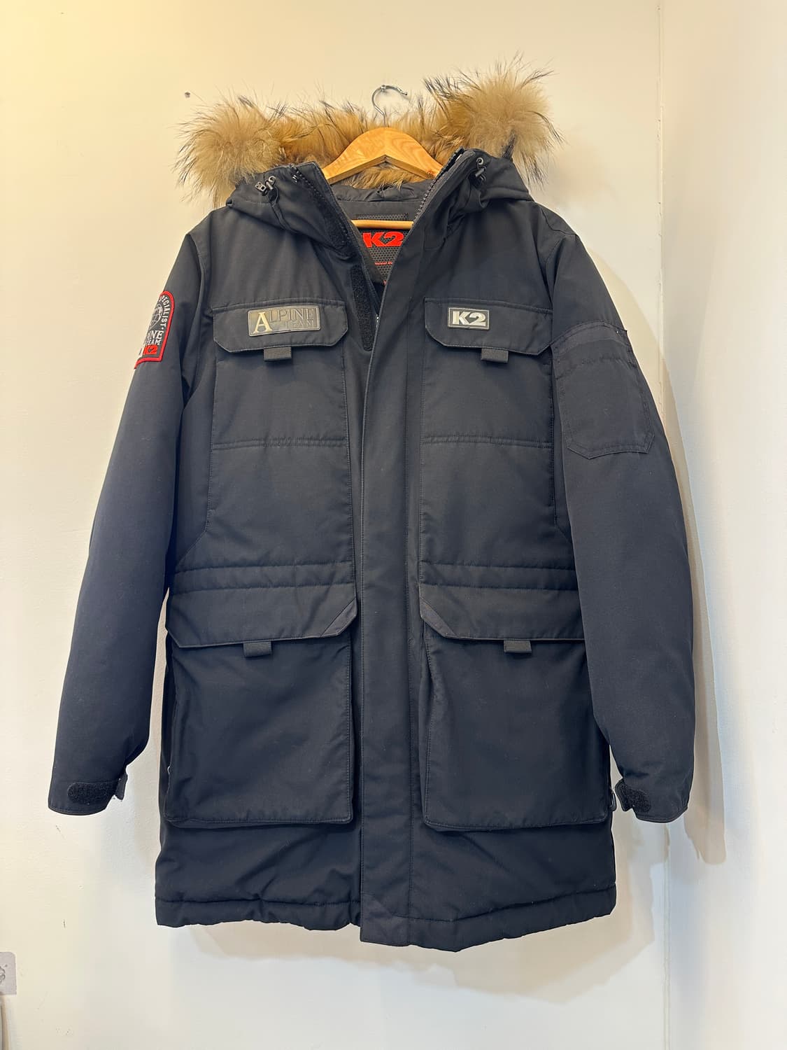 100) k2 알파인 팀 오리털 패딩 블랙 상품이미지1