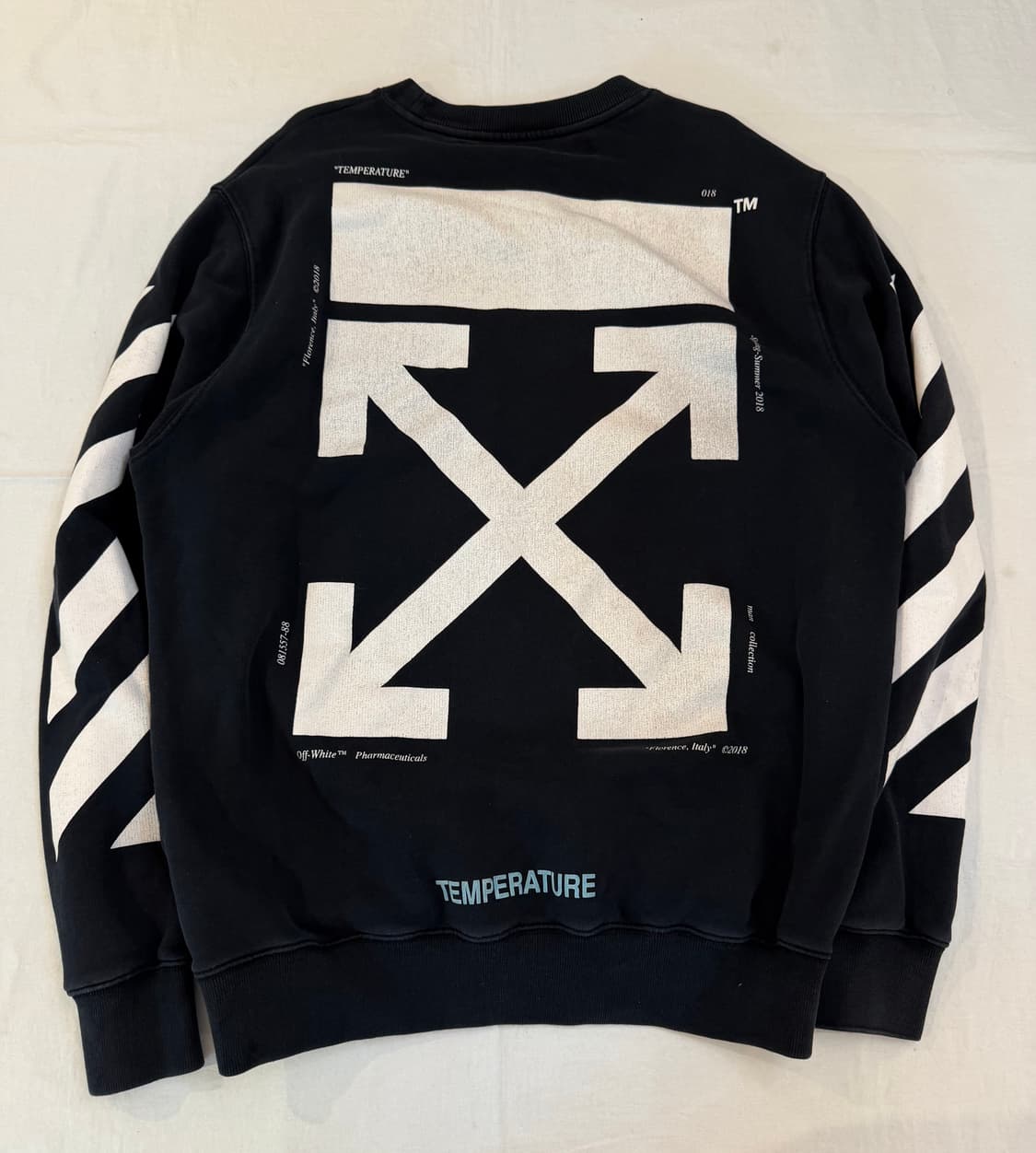 오프화이트 18ss 모나리자 애로우 맨투맨 스웻셔츠 블랙 상품이미지3
